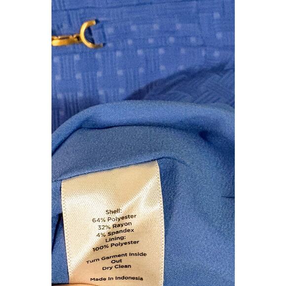 Talbots Cobalt Blue Basketweave Jacquard Sheath Dress Size 16 NWT - Picture 9 of 9